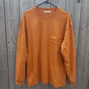 Uniqlo Large Rust Mustard Long Sleeve Oran…